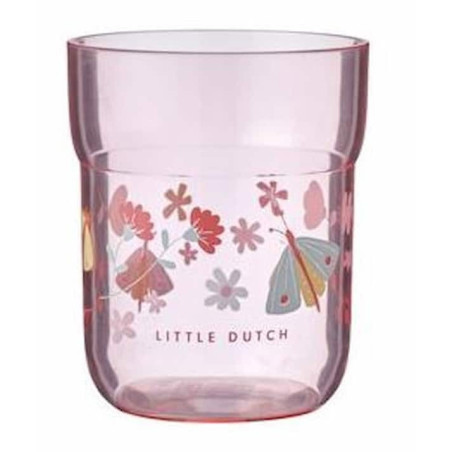Verre rose 250 ml - Flowers et Butterflies : chezlescanailles