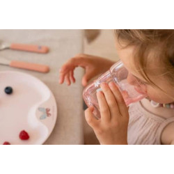 Verre rose 250 ml - Flowers et Butterflies : chezlescanailles
