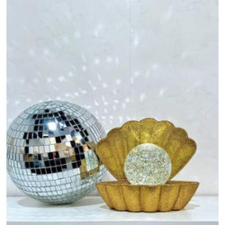 Lampe coquillage glitter dorée  : chezlescanailles