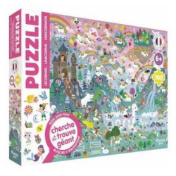 Puzzle cherche et trouve géant - Les licornes : chezlescanailles