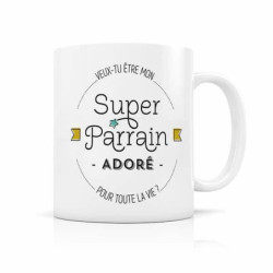 Mug - Veux tu etre mon super parrain adoré: chezlescanailles