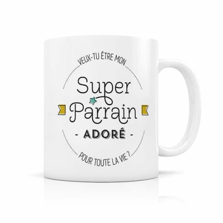 Mug - Veux tu etre mon super parrain adoré: chezlescanailles