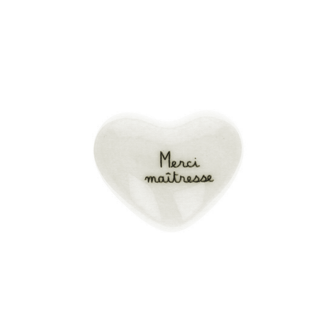 Coeur porcelaine "Merci Maîtresse"