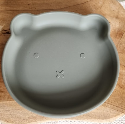 assiette silicone tête d'ours