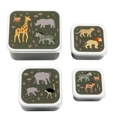 Lot de 4 boîtes à goûter Savane