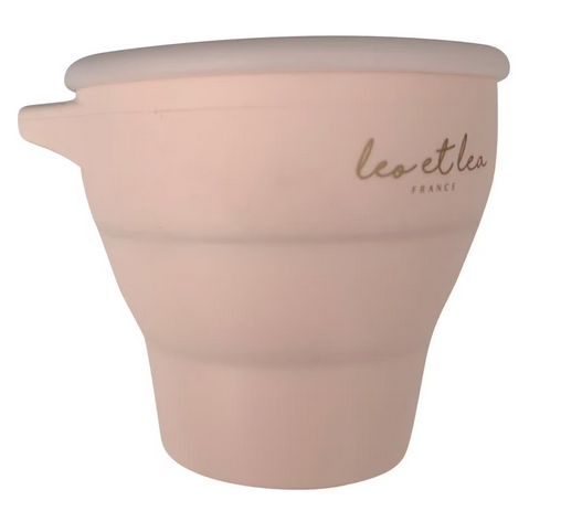 Boîte à goûter en silicone pliable rose